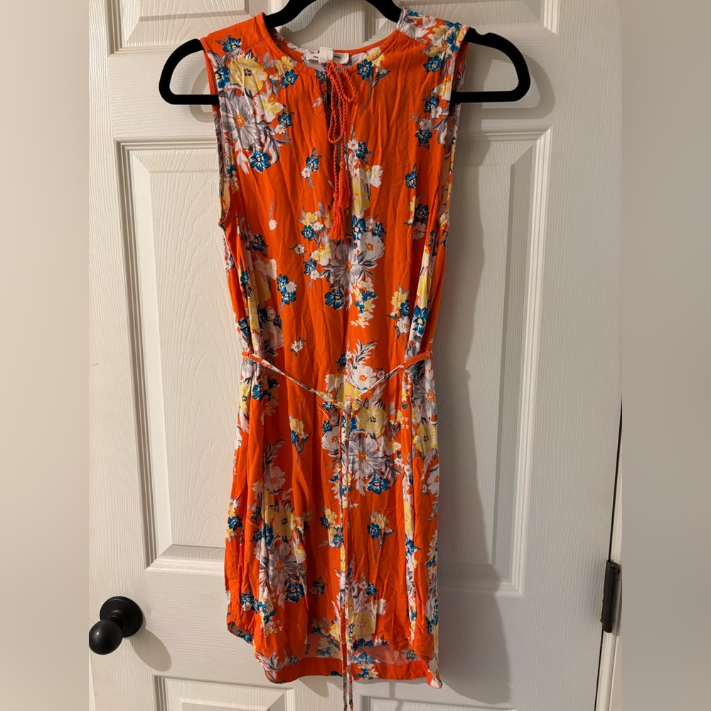 beachlunchlounge Orange Floral Midi Dress XS